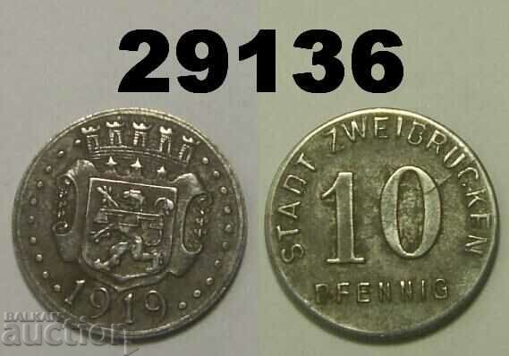 Zweibrucken 10 pfennig 1919 Iron