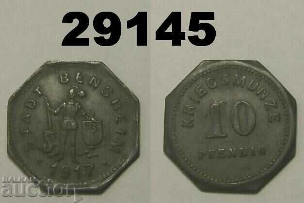 Bensheim 10 pfennig 1917 Zinc