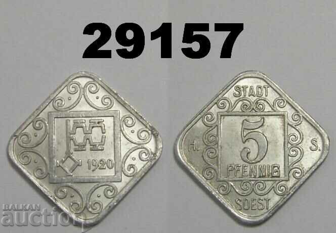 Soest 5 pfennig 1920 Алуминий