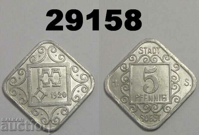 Soest 5 pfennig 1920 Aluminum