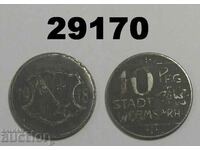 Worms (Hessen) 10 pfennig 1918 Iron