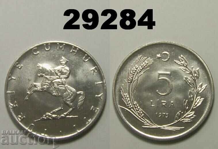 Turkey 5 Lira 1975 UNC