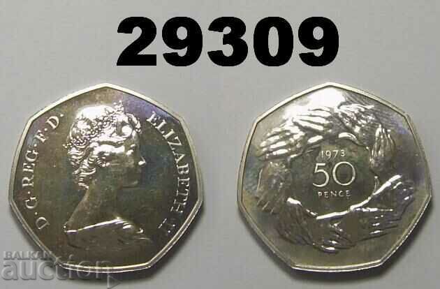 Marea Britanie 50 pence noi 1973 Proof