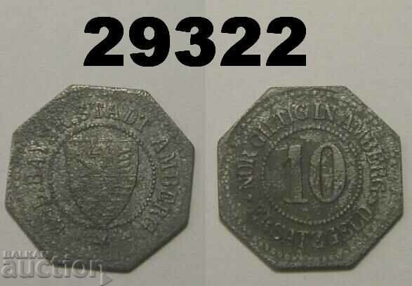 Amberg 10 pfennig Notgeld Цинк