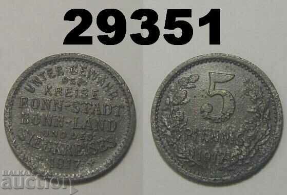 Bonn 5 pfennig 1917 Zinc
