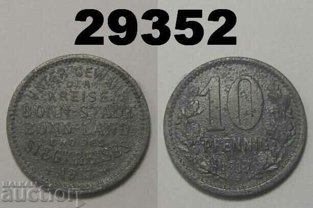 Bonn 10 pfennig 1917 Цинк