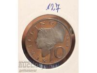 Austria 10 Shillings 1974 Proof UNC From Fishek !