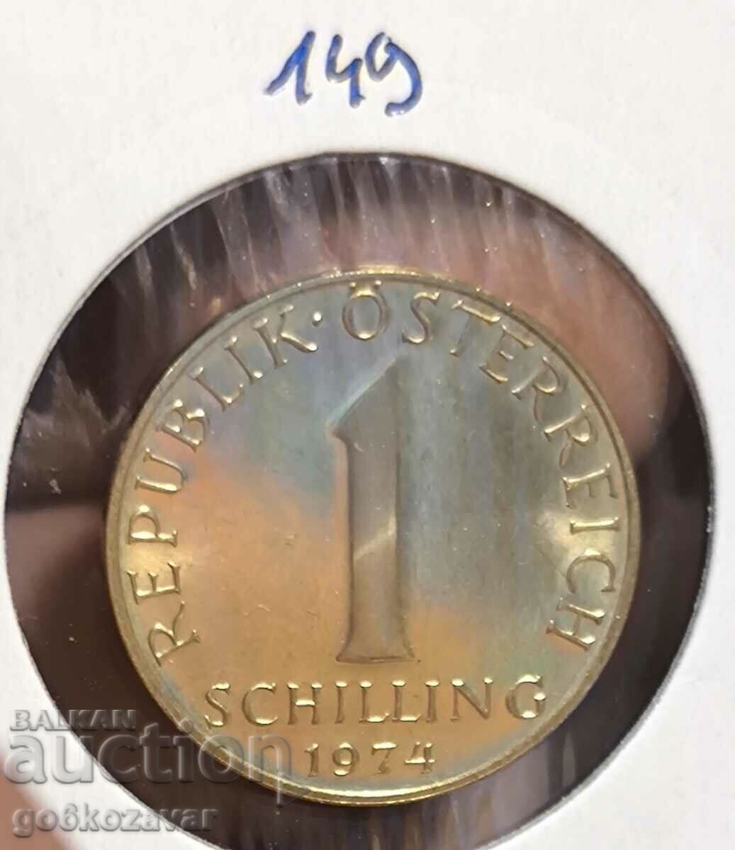 Австрия 1 шилинг 1974г  Proof UNC От Фишек !