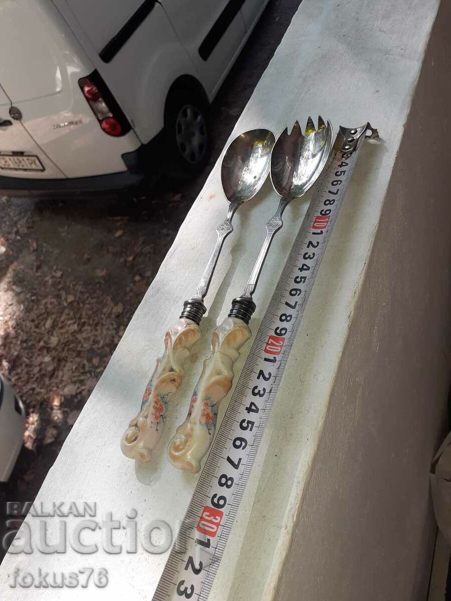 Αγγλικά επάργυρα σκεύη σαλάτας με σημάδια - 7 Αγγλικά επάργυρα σκεύη σαλάτας με σημάδια - 7