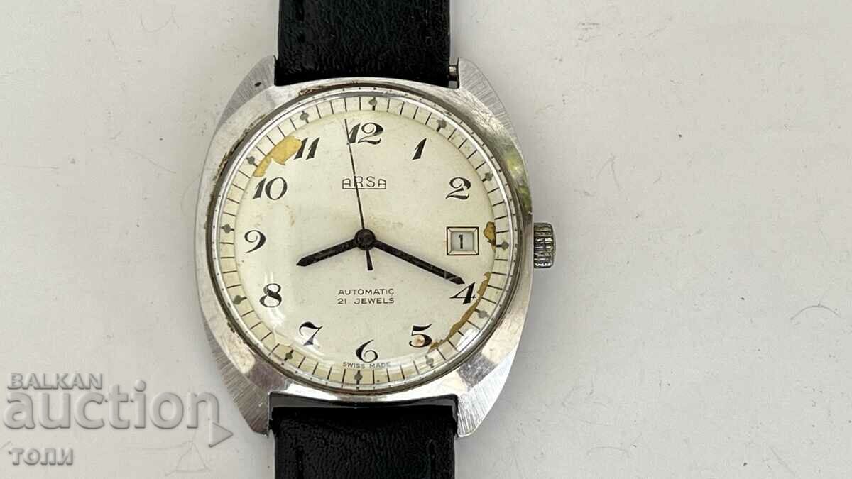 ARSA AUTOMATIC SWISS MADE CAL ETA 2783 RARE WORKS WITHOUT A STATION