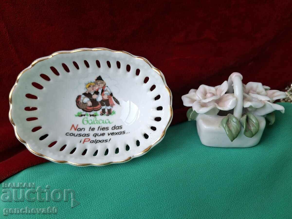 Porcelain basket and saucer - 7