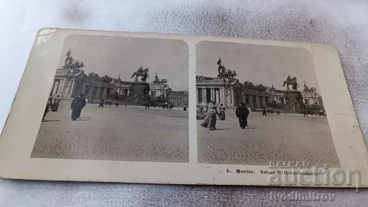 Стереокартичка Berlin Kaiser Wilhelm - Denkmal 1903