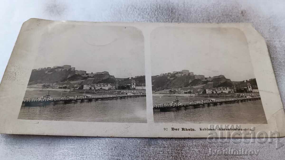 Stereocard Der Rhein Koblenz Ehrenbreltensteins 1903