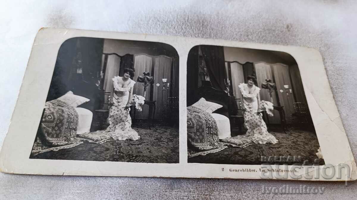 Stereocard Genrebilder Im Schlafgemach 1903