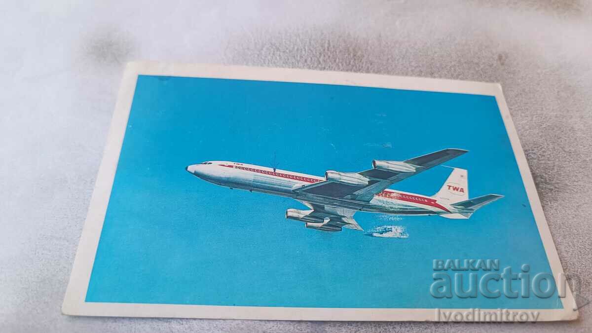 Postcard Trans World Airlines plane