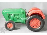 Old SOC. Bulgarian plastic toy tractor model