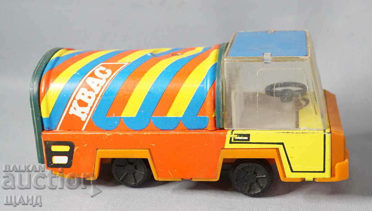 Old Russian Metal toy tank truck model