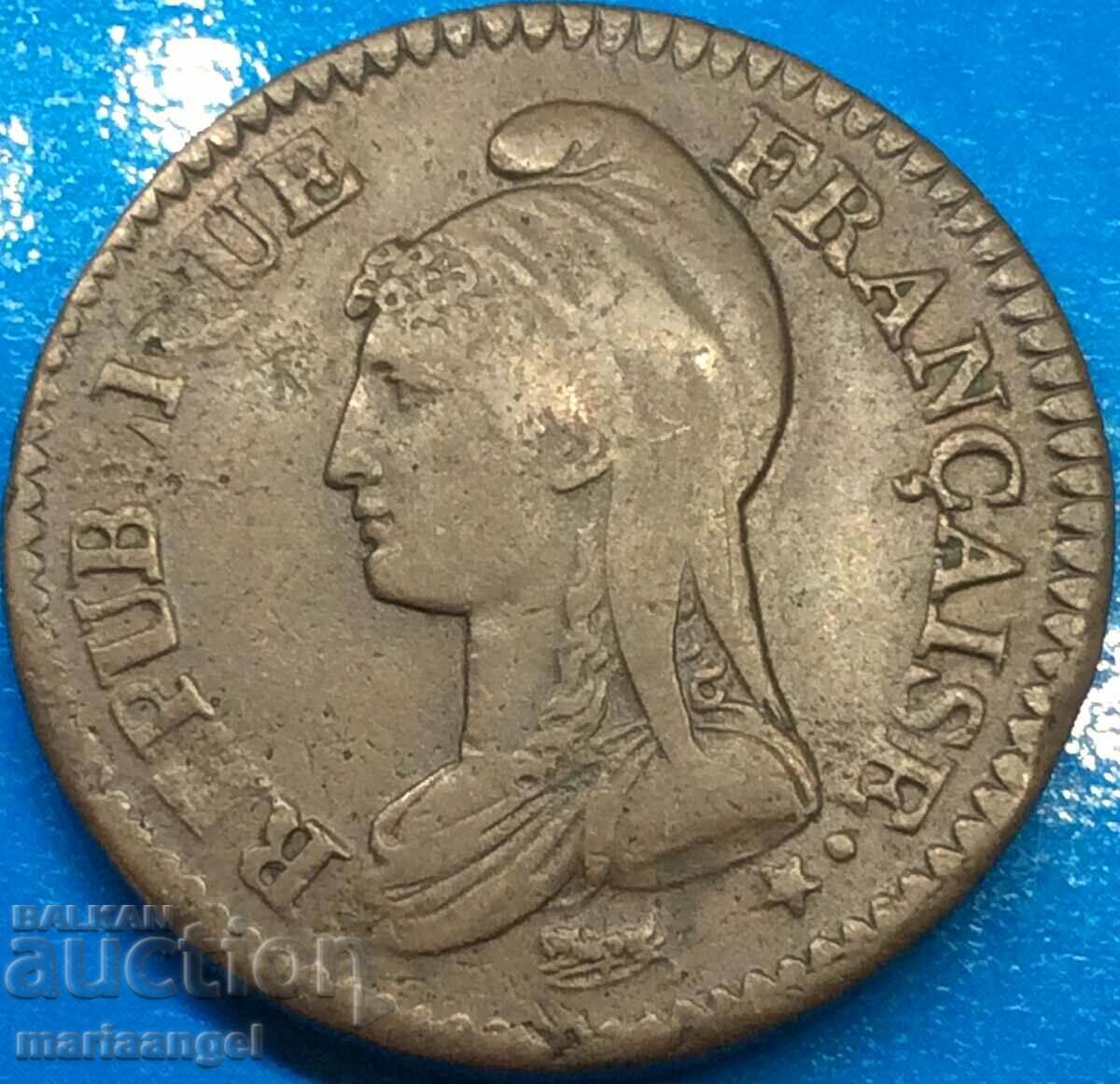 Γαλλία 1 Decim LaN 5 (1796-1797) 20,22g Χάλκινο