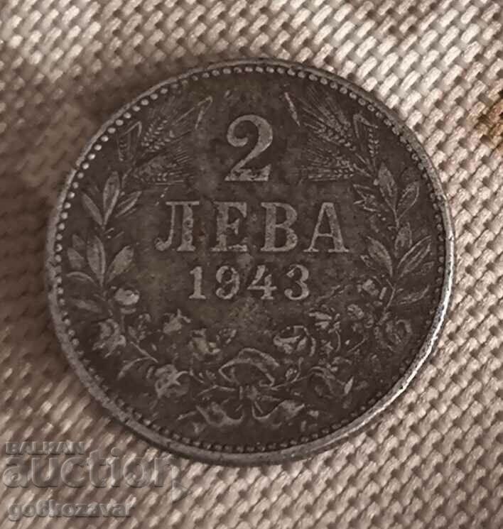 Bulgaria 2 leva 1943 fier! Rar! K#34