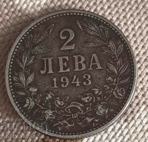 Bulgaria 2 leva 1943 fier! Rar !K#35