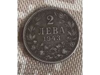 Bulgaria 2 leva 1943 fier! Rar! K#37