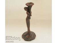 Old Russian USSR figural copper Art Nouveau candlestick