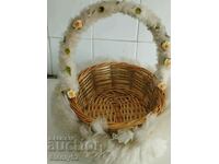 Wooden wicker wedding basket