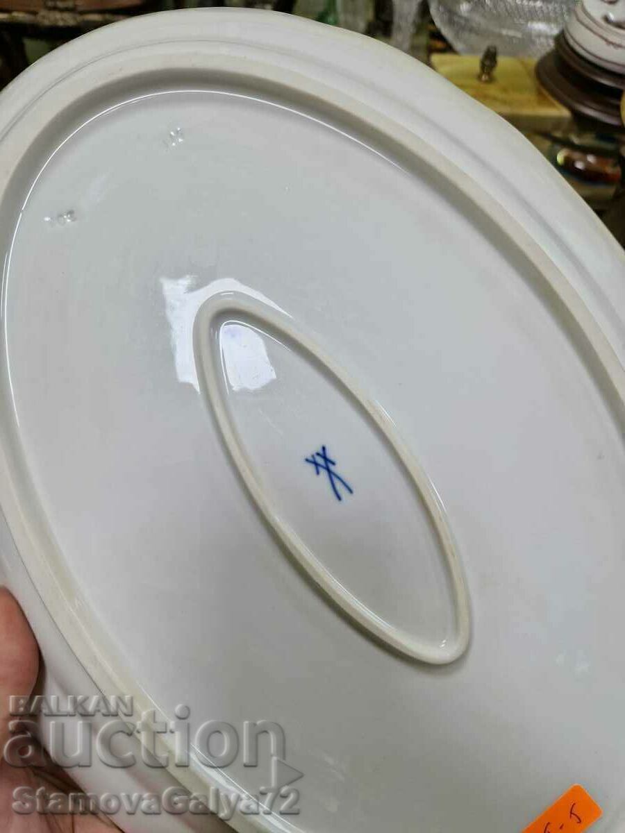 Plato mare din porțelan antic Meissen - 7