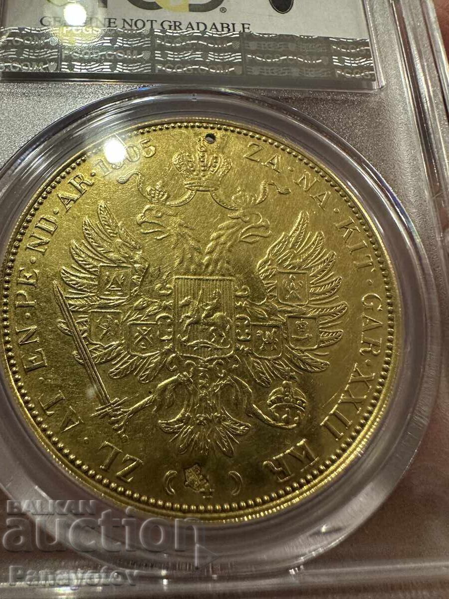 ЗЛАТО БЪЛГАРСКИ ПЕНДАР АЛЕКСАНДЪР II PCGS NGC 4 ДУКАТА ГРЕЙД - 5
