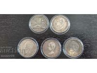 Spain 5 pcs. 5 pesetas/SILVER