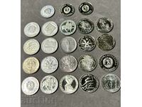 Лот ОТЛИЧНИ 23 юбилейни никел монети 1980-те 1 и 2 лева