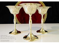 English bronze goblet, luxury cups, engraved
