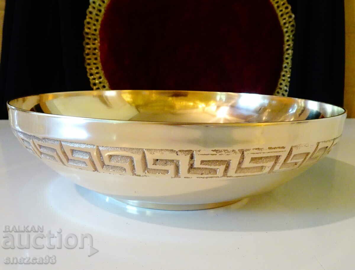 Danish bronze fruit bowl, serving dish.