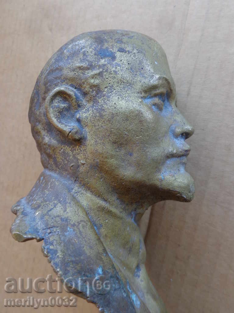 Bronze bust of Lenin 21cm figure plastic statuette propaganda - 7 Bronze bust of Lenin 21cm figure plastic statuette propaganda - 7