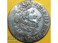 Polonia 1/4 Thaler Orth Sigismund III Vas mare argint