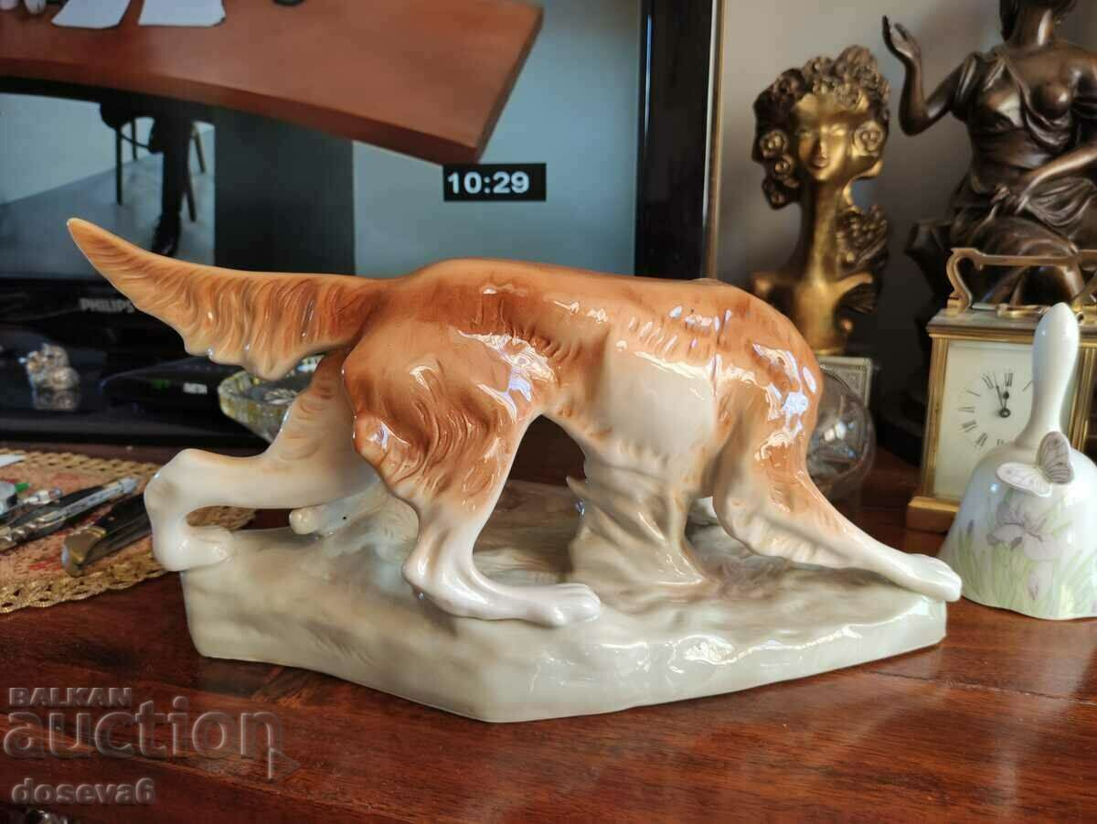 Vintage Royal Dux Glazed Hunting Dog Figurine with price 450.00 BGN | € 230.08 Vintage Royal Dux Glazed Hunting Dog Figurine with price 450.00 BGN | € 230.08