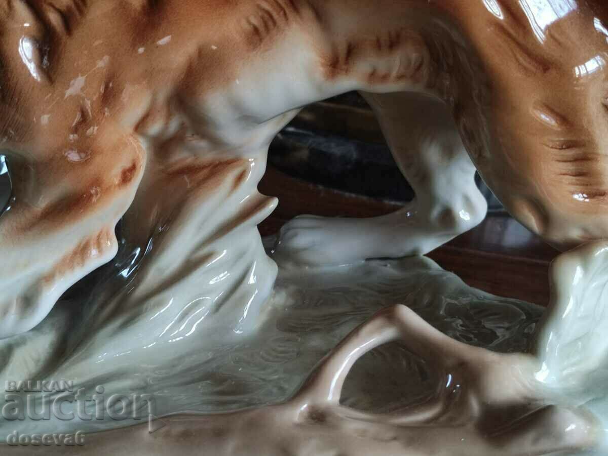 Delivery of Vintage Royal Dux Glazed Hunting Dog Figurine Delivery of Vintage Royal Dux Glazed Hunting Dog Figurine