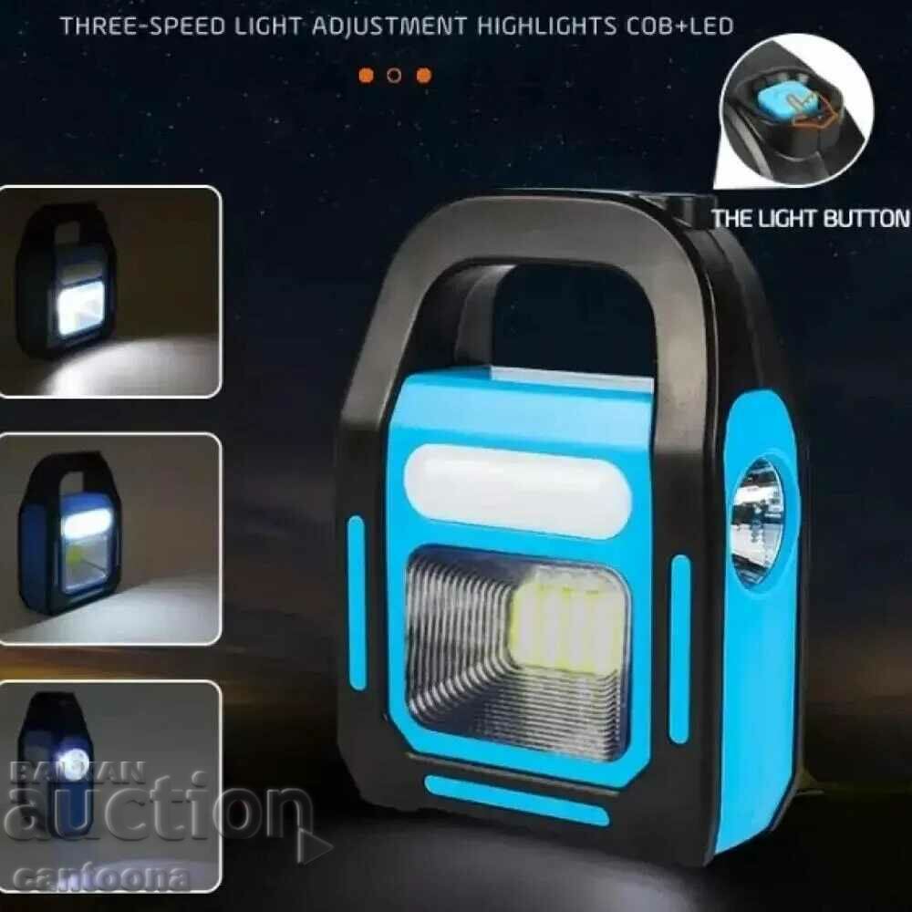 Lanternă solară de camping - lampă de lucru, port USB, HB-9707A-1 cu preț 15.99 BGN | € 8.18