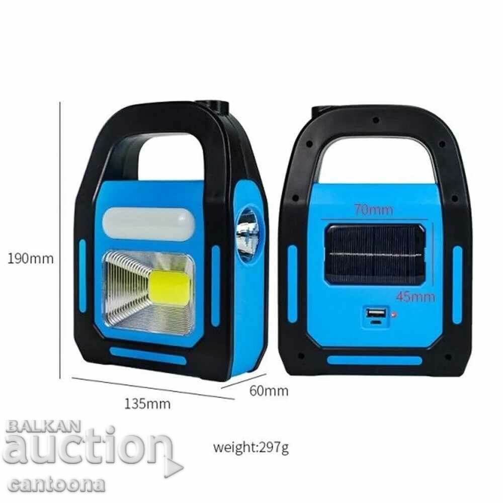 Livrarea Lanternă solară de camping - lampă de lucru, port USB, HB-9707A-1