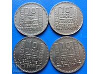 10 francs 1946, 47, 48 and 1949