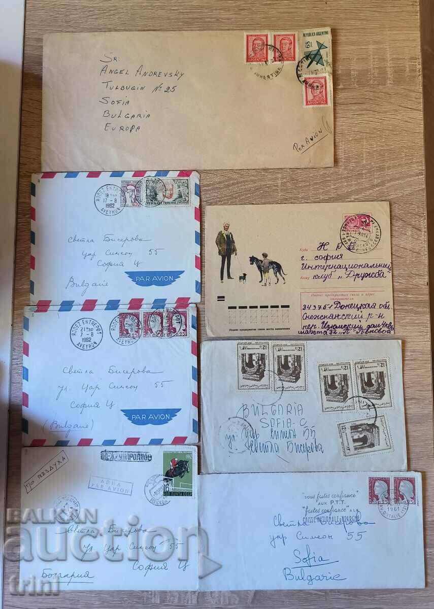 Traveled envelopes with stamps 7 pieces