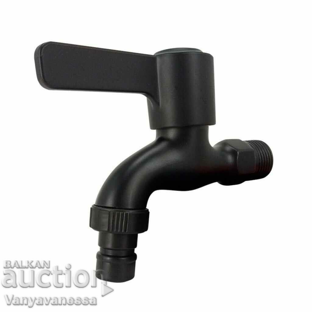 Stainless steel bathroom faucet with black matte finish