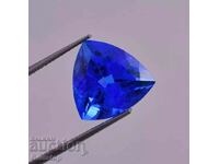 BZC! 9.80 carat natural tanzanite trillion cert.GGL from 1 st!