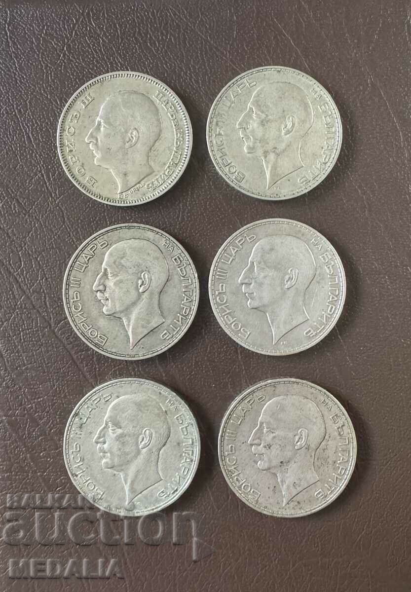 Lot de 6 stolevki-1930, 34 și 37 de ani-Țarul Boris III-argint-BZC