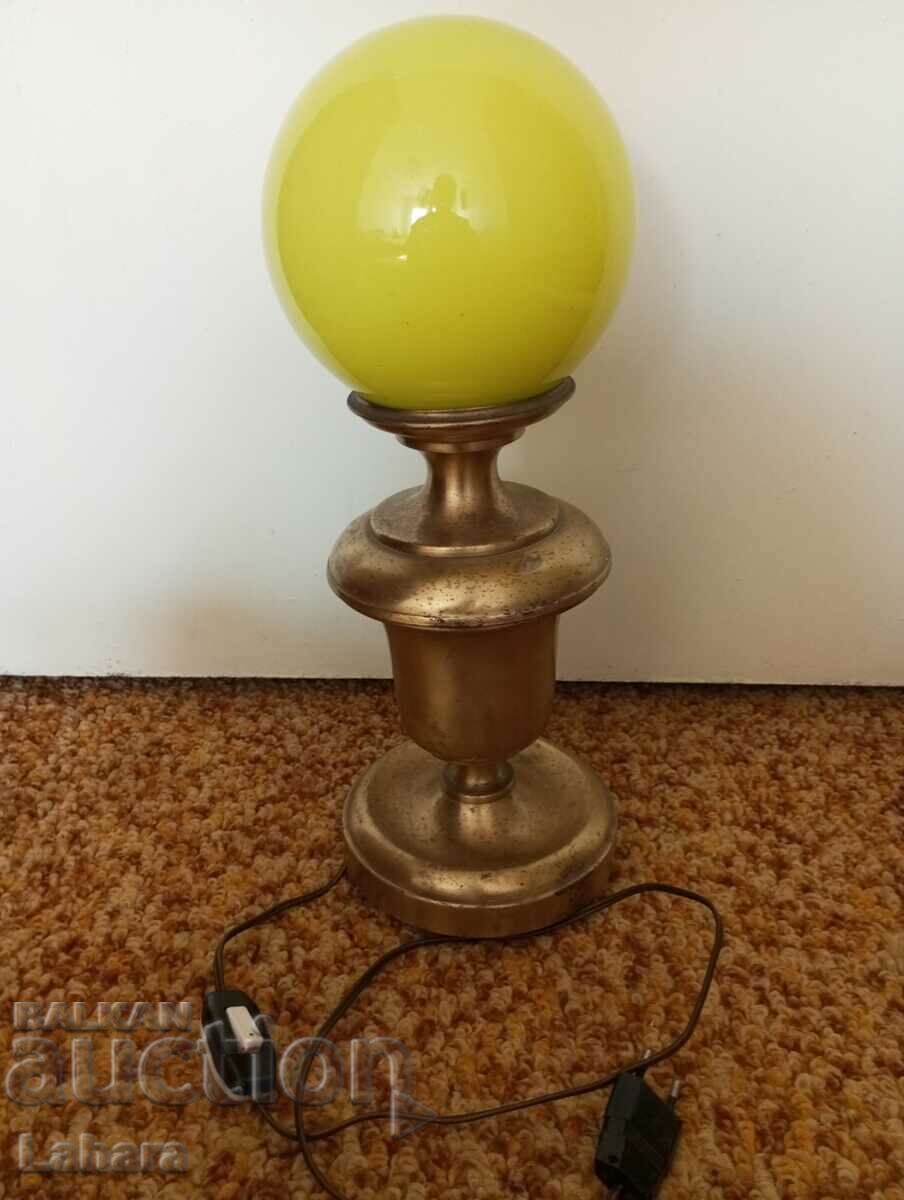 Antique, retro metal bedside, table lamp