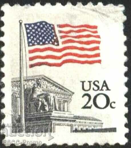 Stamped 1981 USA National Flag stamp