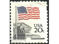 Stamped 1981 USA National Flag stamp