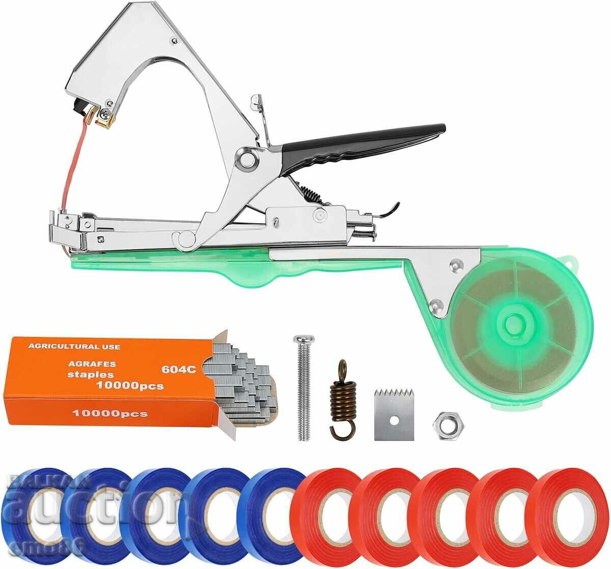 HIVIEW Plant tying machine + 10 rollers and stapler