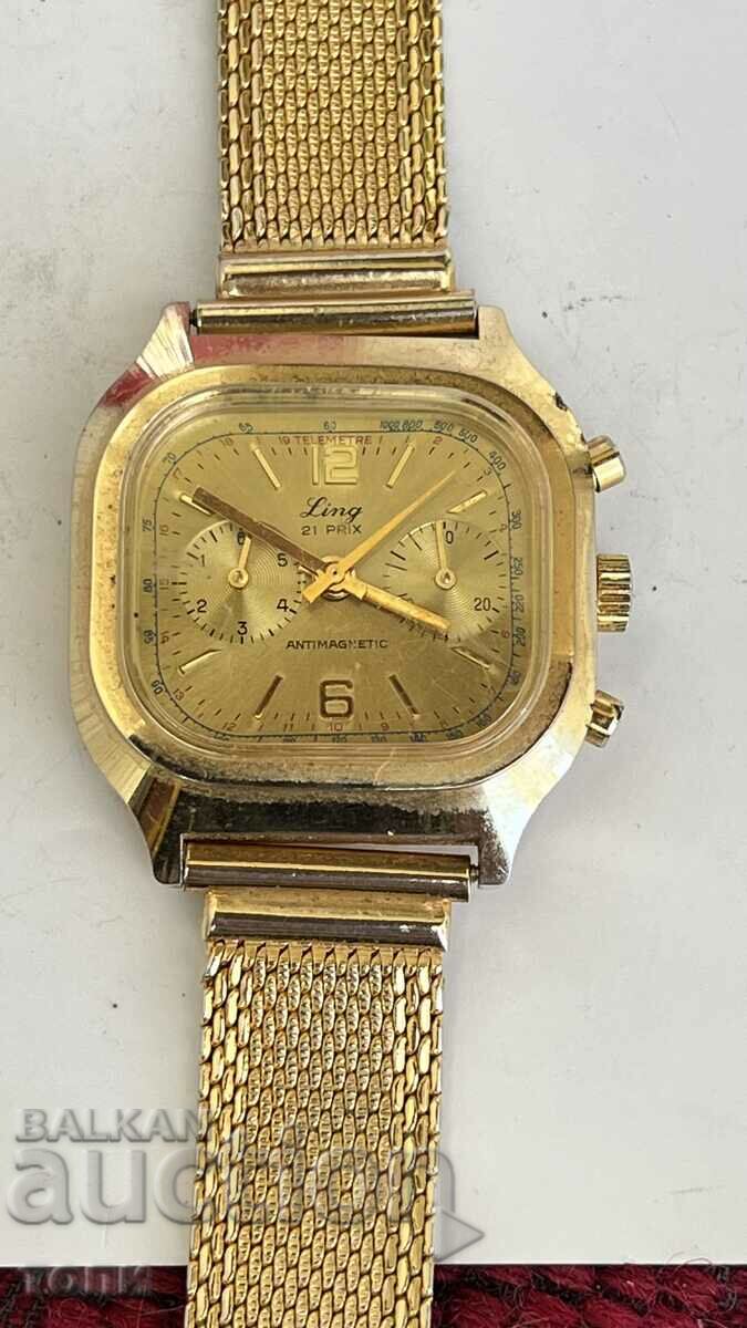 LING CHRONOGRAPH SWISS MADE RARE NOT WORKING B Z C !!!!