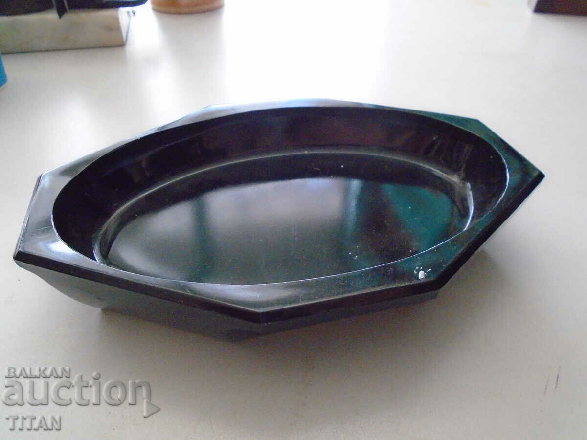 RETRO GLASS VESSEL, TRAY, EUROPE, 20/13/4 CM.